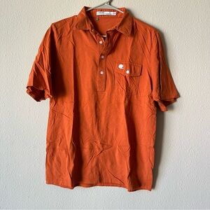 Criquet Burnt Orange Polo with Football Helmet Detailing
